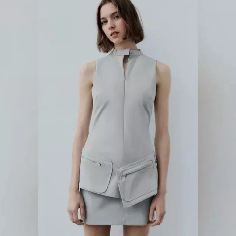 BELTED SHORT DRESS WITH POCKETS